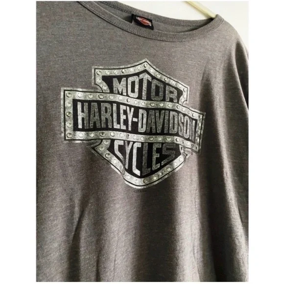 HARLEY DAVIDSON Grey Graphic T Shirt - Picture 3 of 6
